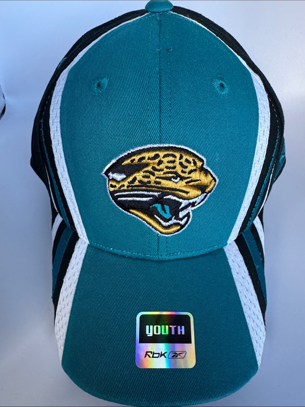 Reebok Teal Youth Cap with Jacksonville Jaguar’s Patch and Black-White Accents
